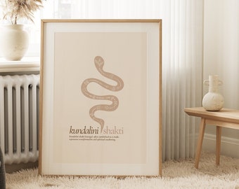 Kundalini Shakti Poster, Spiritual Wall Art, Transformation & Awakening, Yoga Decor, Meditation Room, Digital Download, PDF