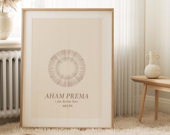 Aham Prema – Mantra medytacyjna – plakat do jogi (pobranie cyfrowe)