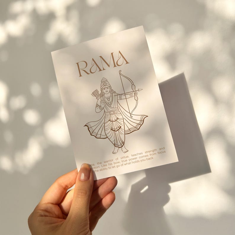 Rama Poster, Om Sri Ramaya Namaha, Hindu God Illustration, Sanskrit ...