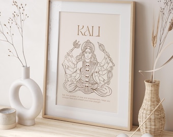 Godin Kali-poster - yogamuurkunst (digitale download)