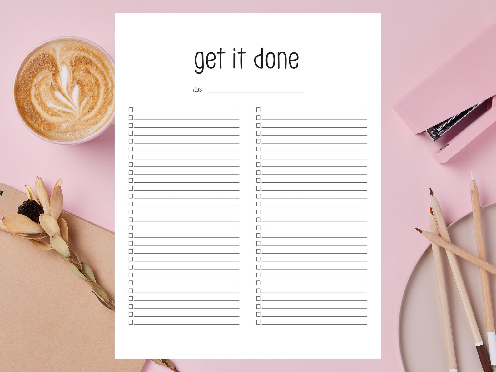 Get It Done Large List Instant Download Planner | Etsy