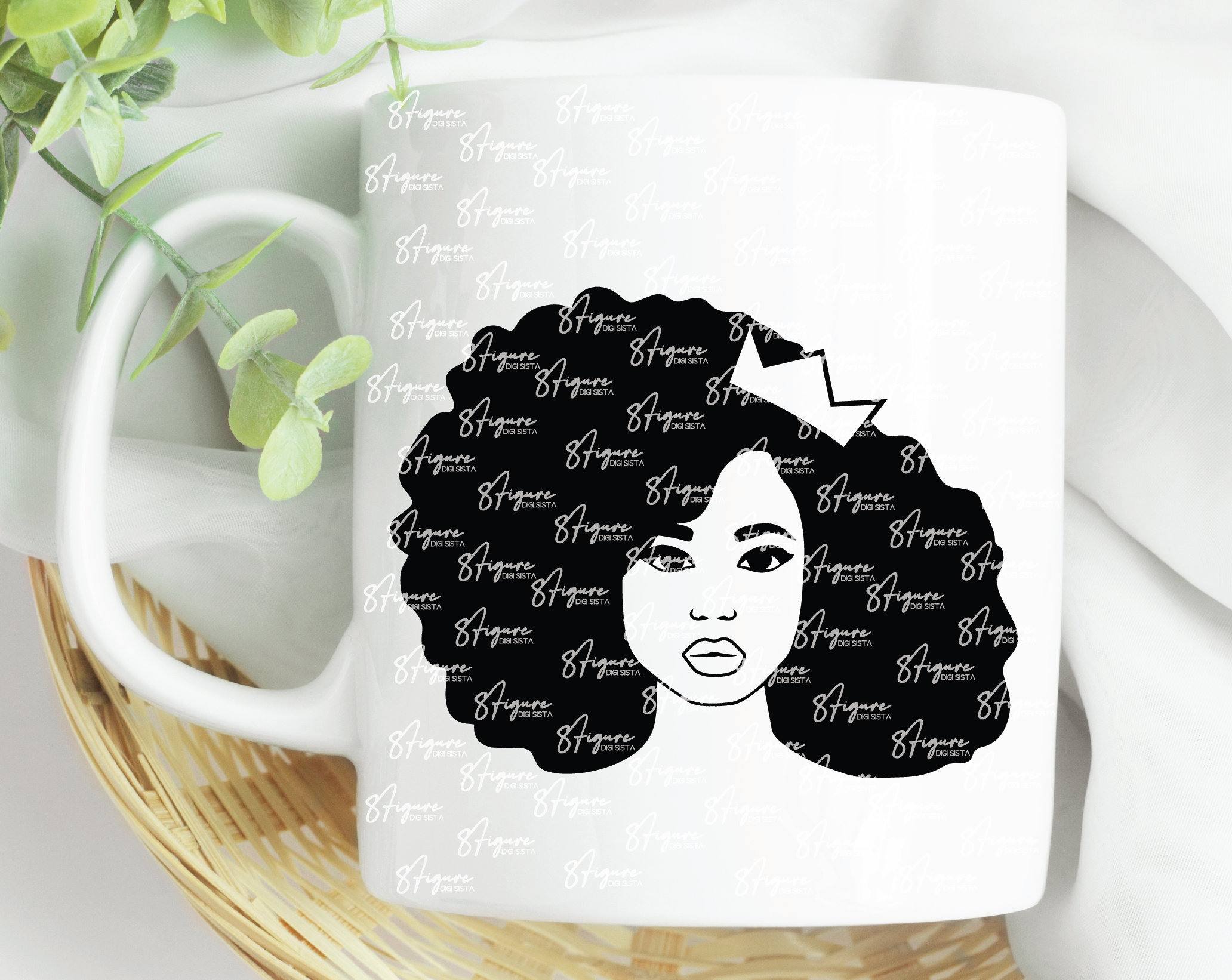 Jade Decal African American Woman Decal Bling Mug Decal Black Woman Decal Afro Puff Black Girl