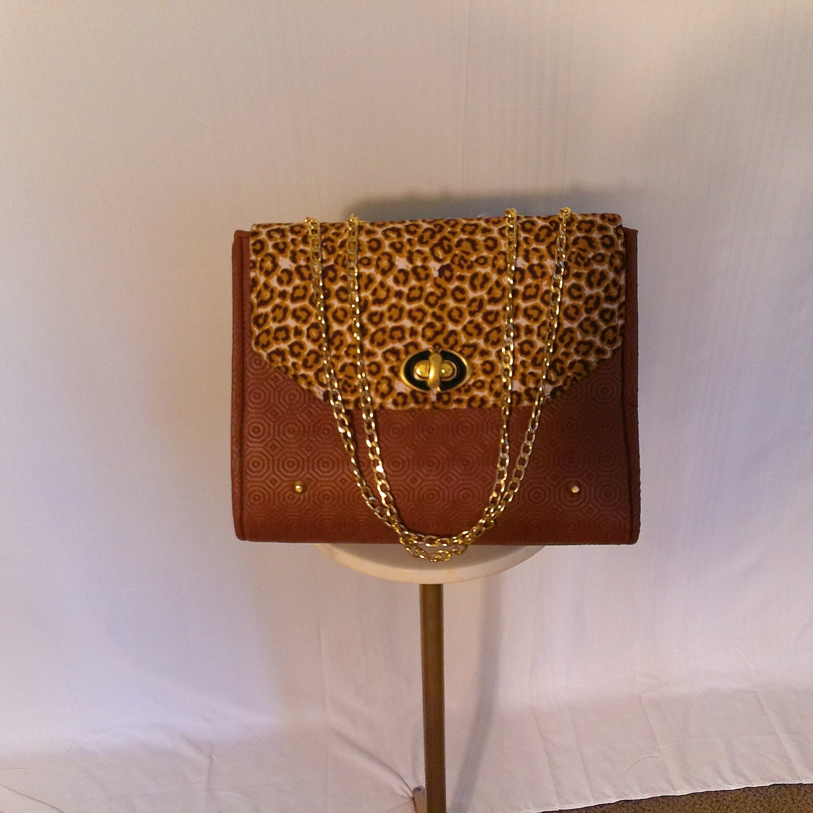 Leopard Print Leather Handbag Leopard Print Purse Shoulder Etsy