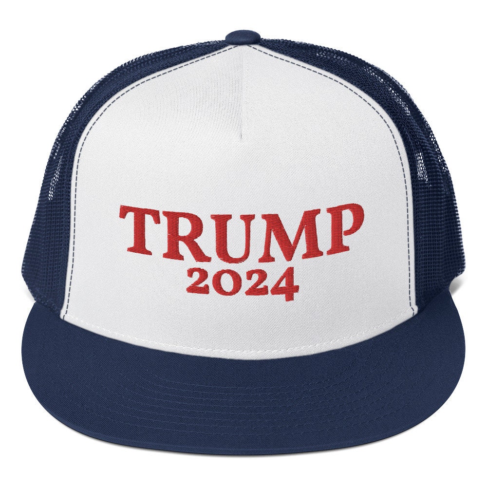 TRUMP 2024 Embroidered Trucker Cap Many Colors Available Etsy