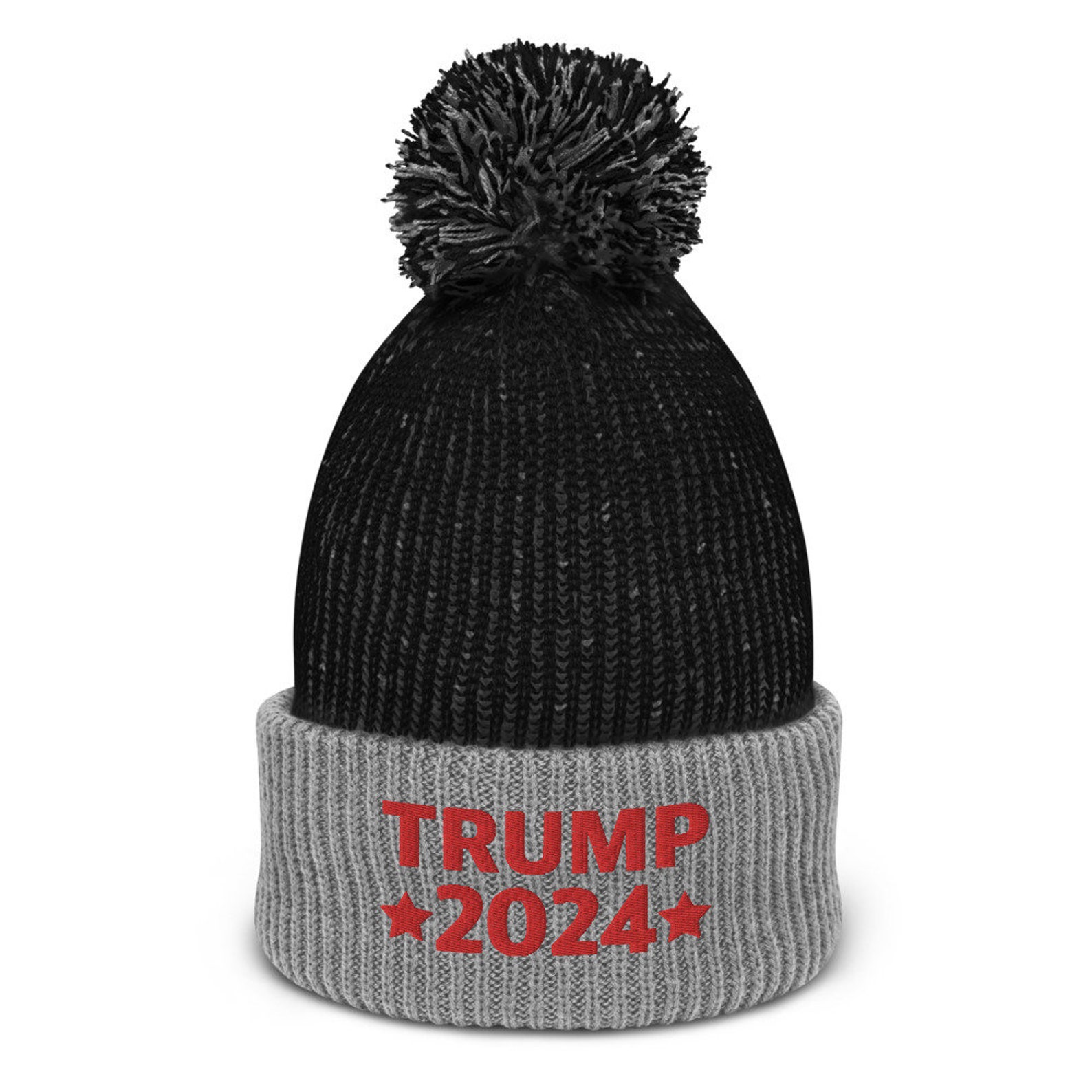 TRUMP 2024 Embroidered Speckled Pompom Beanie Etsy