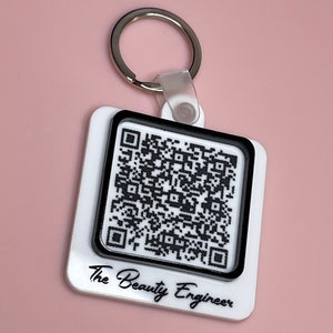 Llavero de código QR escaneable / Código QR de acrílico 3D / Escanear para pagar llavero / Llavero de redes sociales / Promoción de sitio web / Regalo de pequeña empresa