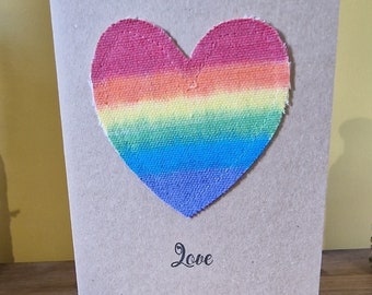 Rainbow Series Large Heart Greeting Card
