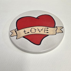 Ceramic red Love heart coaster
