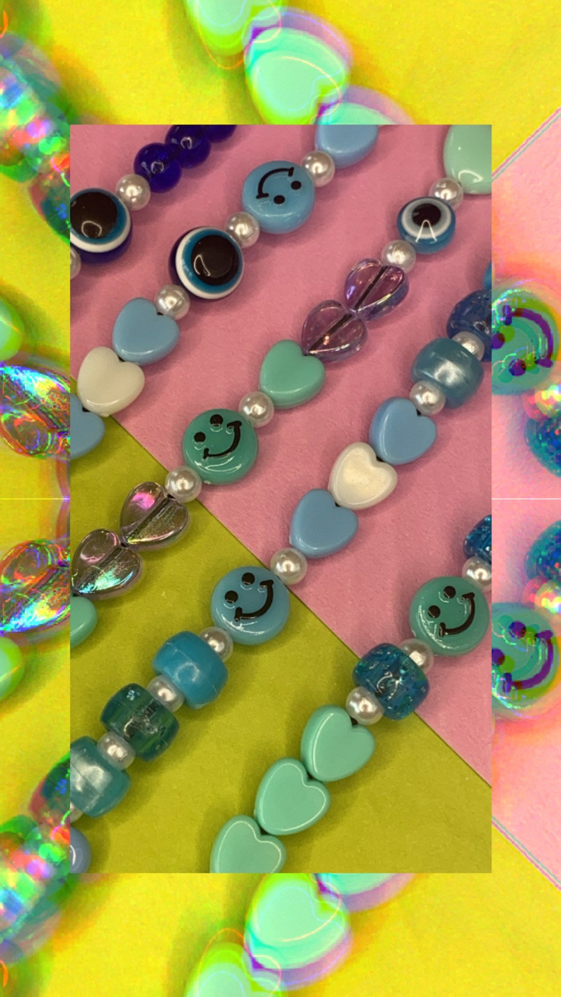 Blue phone charm phone beads bag charm keyring Etsy