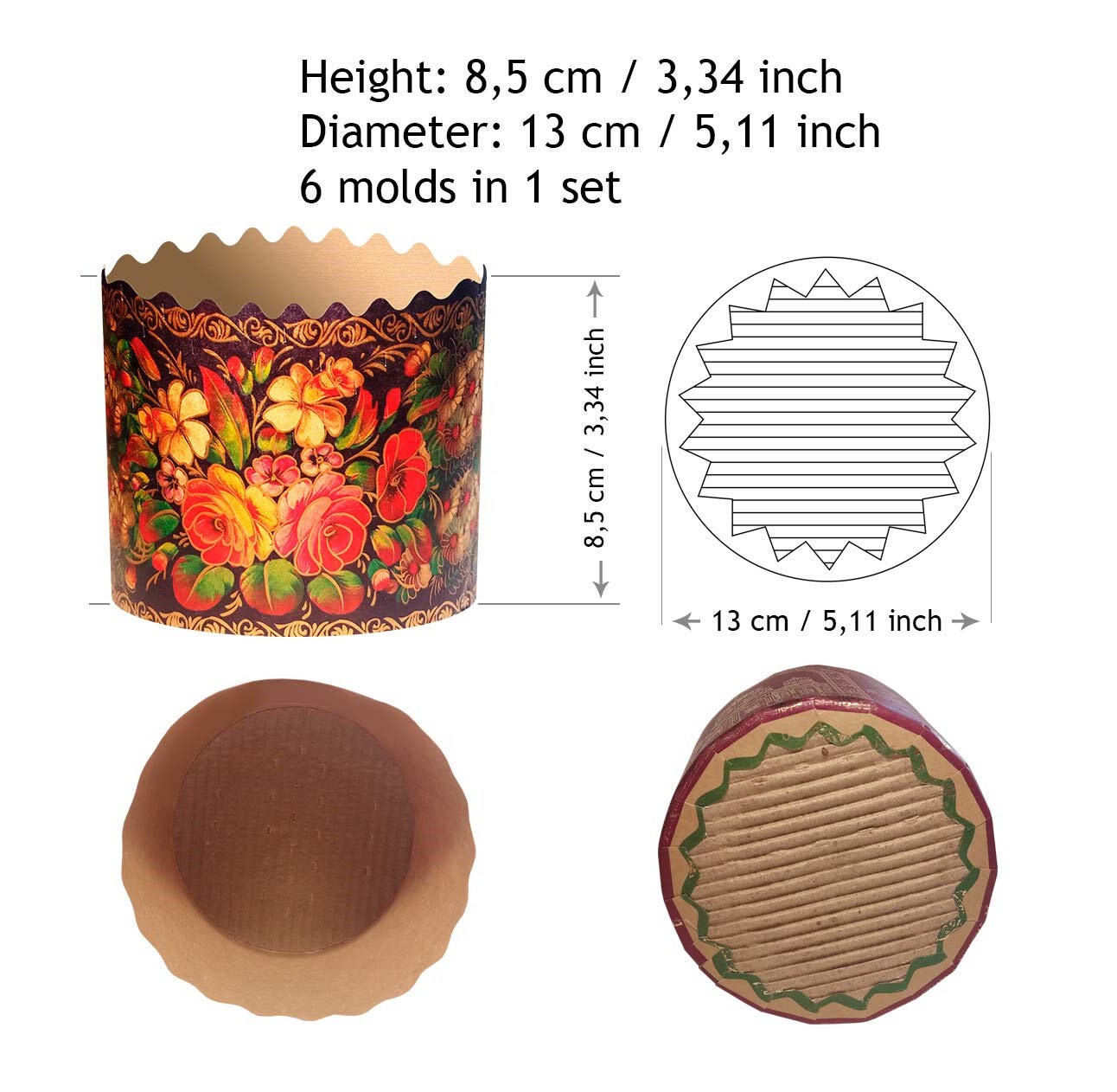 Ukrainian Bread Baking Form for Easter Kulich 12 Cake 500g Nice Gift ...