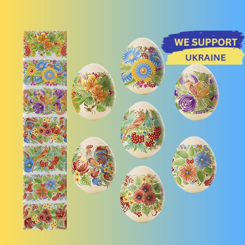 Easter Eggs Shrink Wrap Sleeves for 7 Ukrainian Petrukivka Etsy