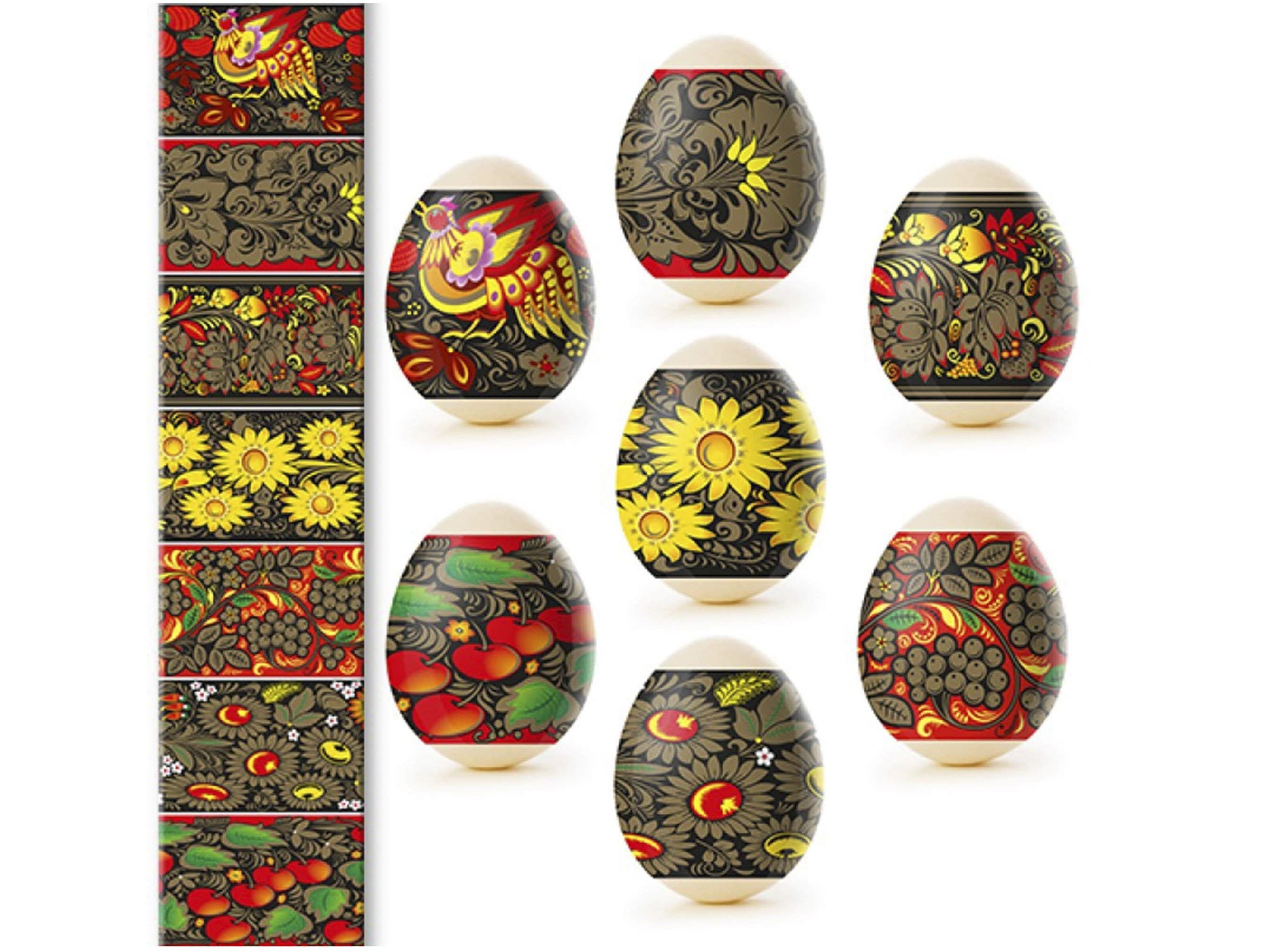 Easter Eggs Shrink Wrap Sleeves for 7 Ukraine Orthodox Paintings Eggs
