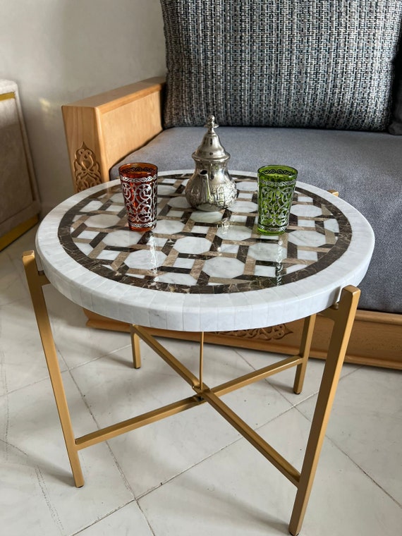 Moroccan round coffee table discount