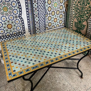 Handmade Moroccan Mosaic Table, Handcrafted Round Moroccan Outdoor/ Indoor Mosaic Table, bistro table made of Mosaic