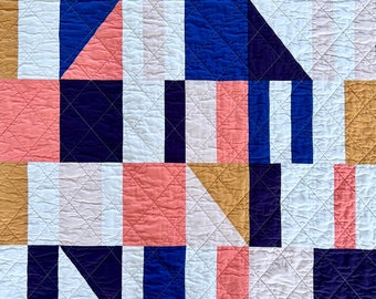 Handmade Quilt | Throw Size Quilt | Blanket | Modern Quilt