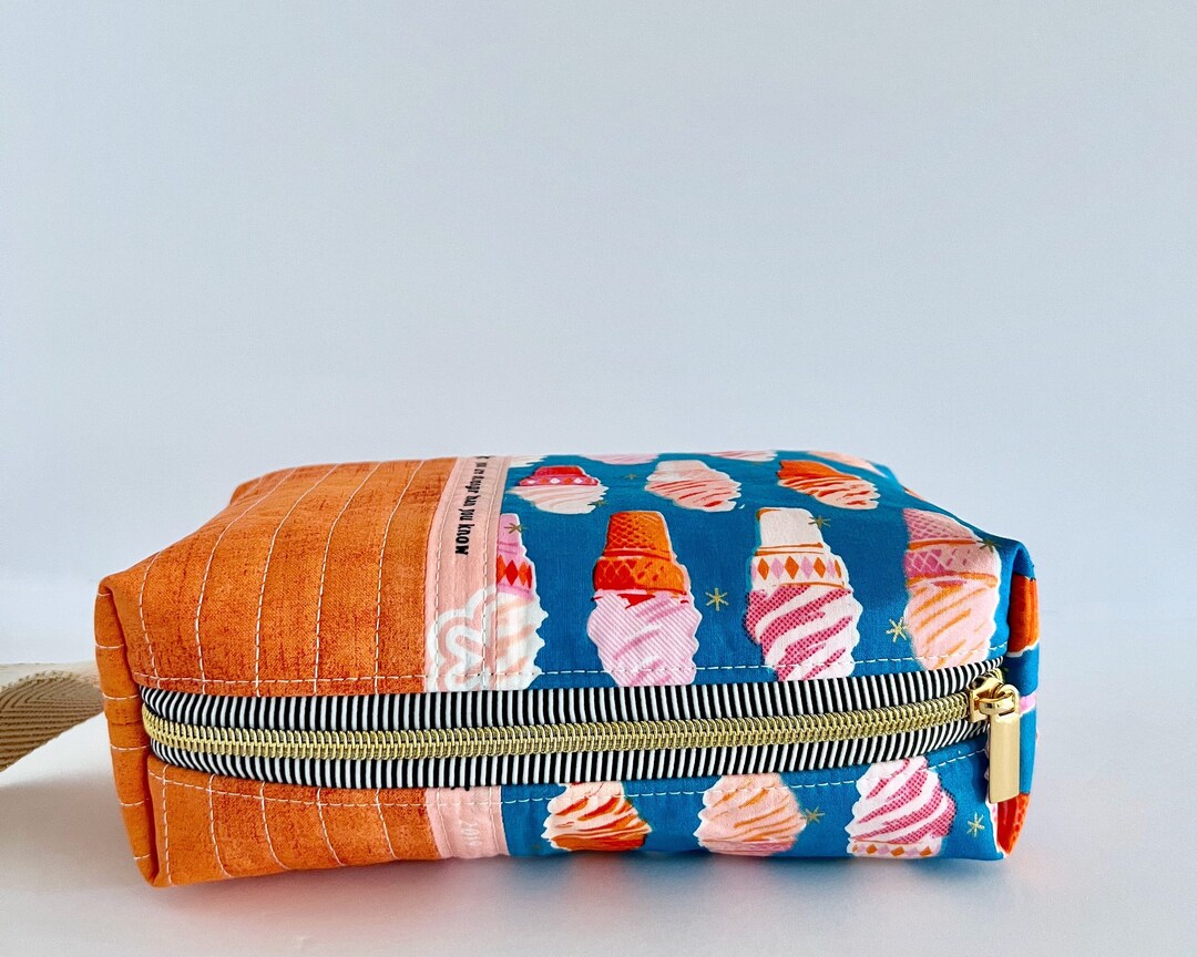 Boxy Zipper Pouch Zipper Bag Cosmetic Bag Etsy