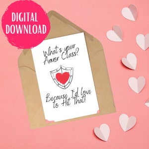 DESCARGA DIGITAL / ¿Cuál es tu clase de armadura? / Tarjeta de San Valentín DND imprimible