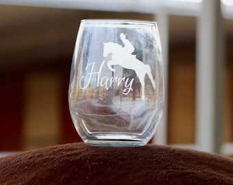 Custom Horse Wine Glass