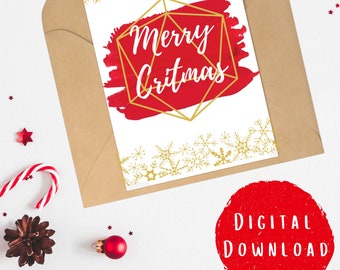 Carte de Noël imprimable du MDN | Joyeux Crimas | Carte Donjons et Dragons