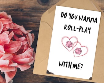 DND Valentines Card | Do You Wanna Roll-Play With Me| Dungeons and Dragons Card