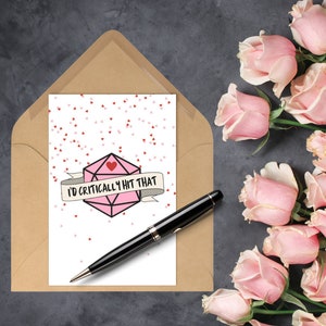 Tarjeta de San Valentín de DND / Le daría un golpe crítico / Tarjeta de Dungeons and Dragons