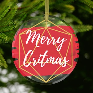 Customizable DND Christmas Ornament | Merry Critmas | Dungeons and Dragons Ornament |