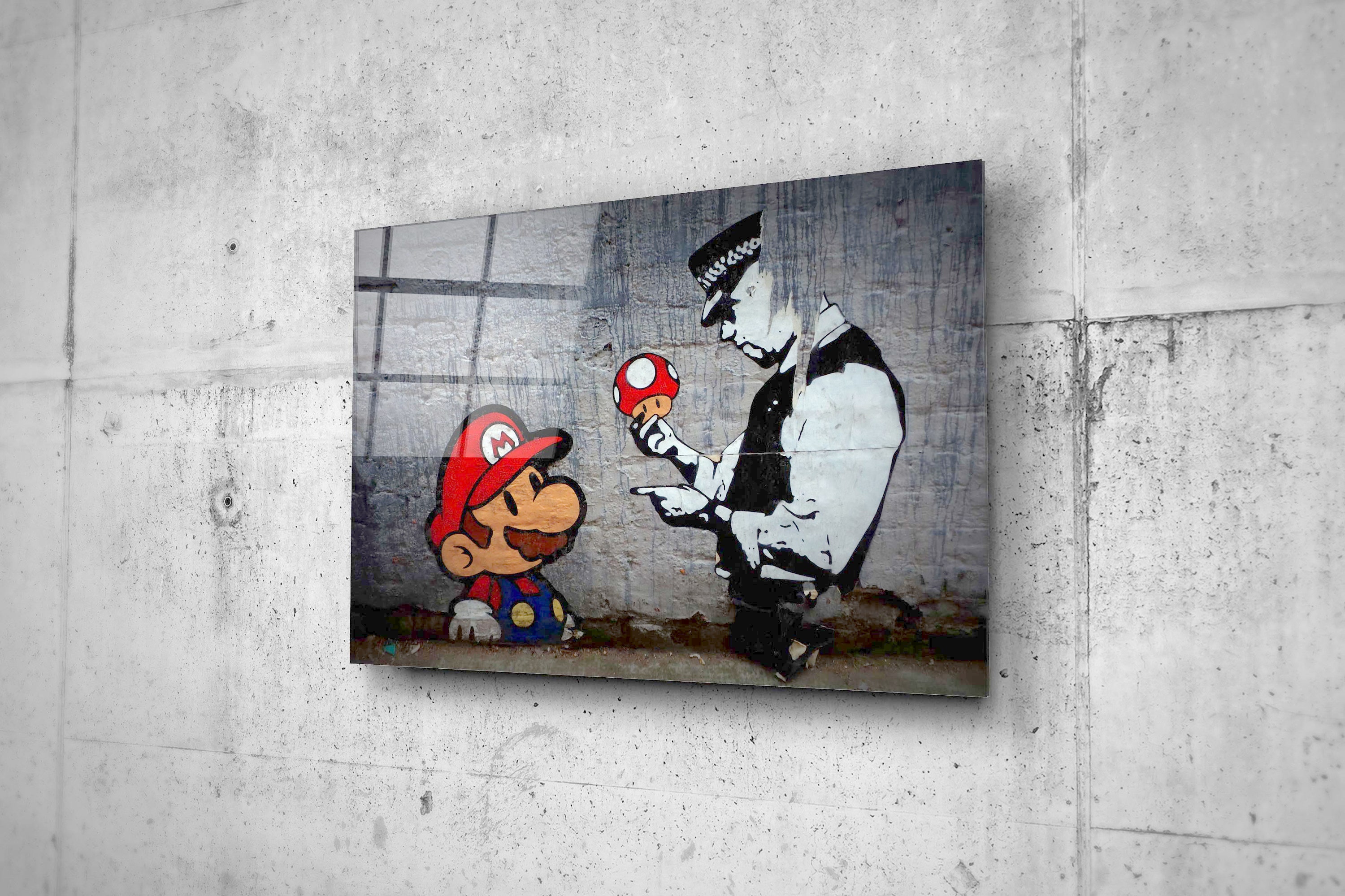 Banksy Super Mario Street Art Graffiti Face Mounted on Etsy