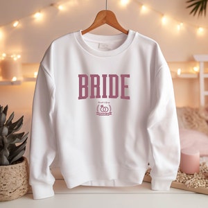 Personalized Bride Sweatshirt, Custom Wedding Party Sweatshirts, Bridesmaid Sweatshirt, Maid of Honor Sweatshirt, Bridesmaid Gift