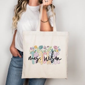 Sac fourre-tout personnalisé pour professeur, cartable pour professeur, cadeau personnalisé pour professeur, sac fourre-tout personnalisé pour professeur