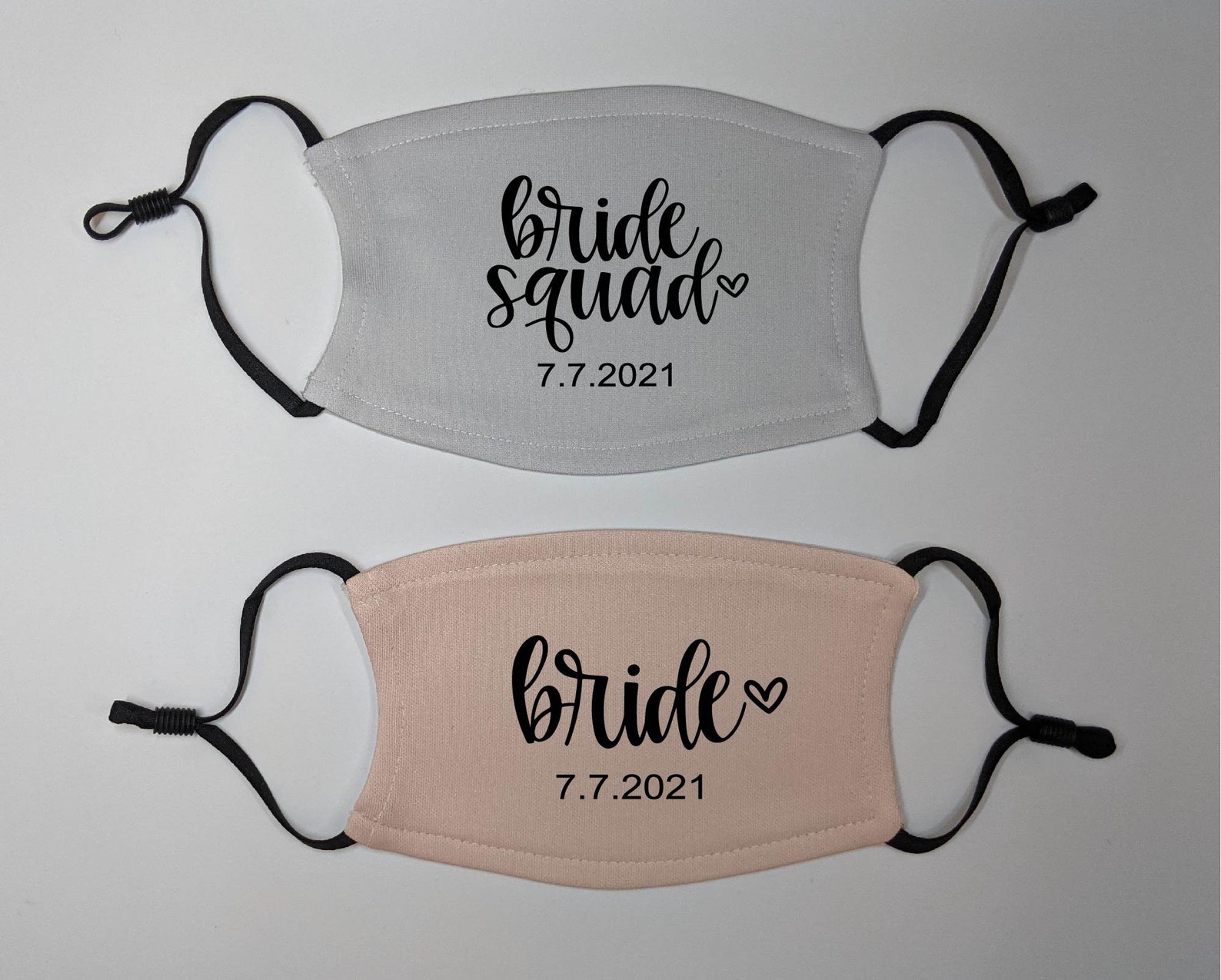 Bride Bride Squad Wedding Party Face Masks Bachelorette Etsy
