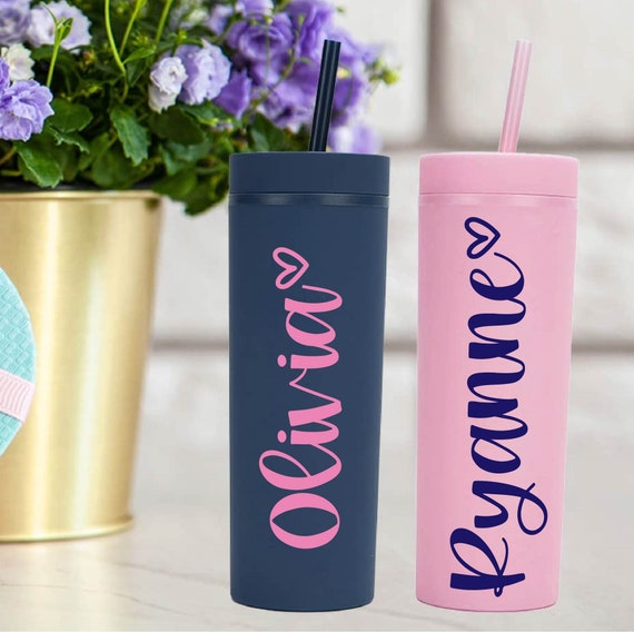 Personalized Mother's Day 16 oz. Matte Pastel Skinny Tumblers with