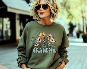 Personalized Grandma Sweatshirt, Nana Sweatshirt, Mimi Sweatshirt, Gigi Sweatshirt, Mother's Day Gift, Custom Grandma Shirt