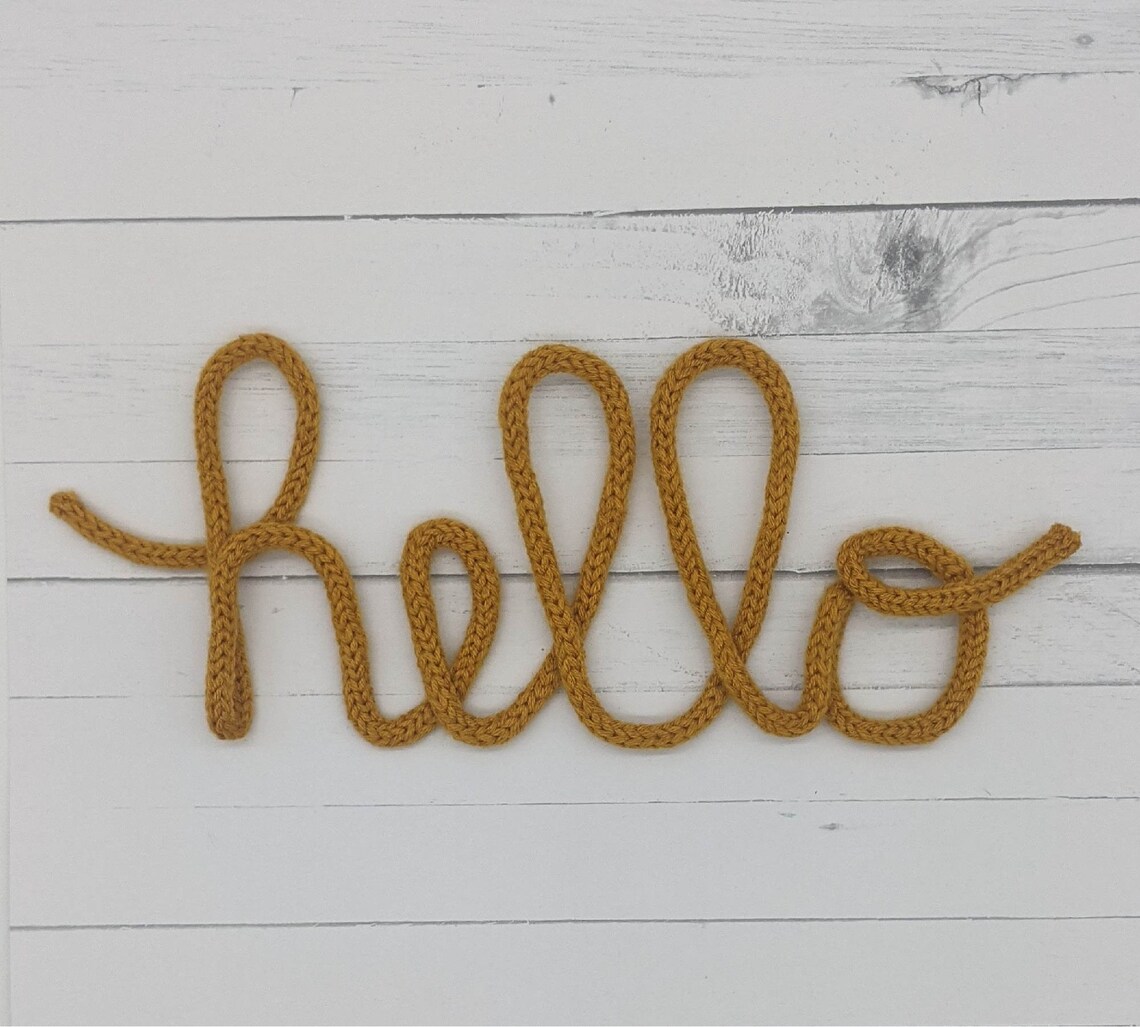 Knitted Wire Words Knitted Wire Names Custom Wool Wire Etsy
