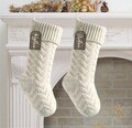 Personalized Christmas Stocking, Knit Christmas Stocking With Wooden Name Tag, Rustic Farmhouse Personalized Stocking, Family Stockings
