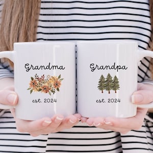 Pregnancy Announcement Grandparent Mugs, New Grandma Gift, New Grandpa Gift, Baby Announcement Gift For Grandparents, Grandma Mug