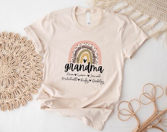 Personalized Grandma T Shirt, Nana T Shirt, Mom T Shirt, Gift For Grandma, Gift For Mom, Mother's Day Gift, Custom Grandma Shirt