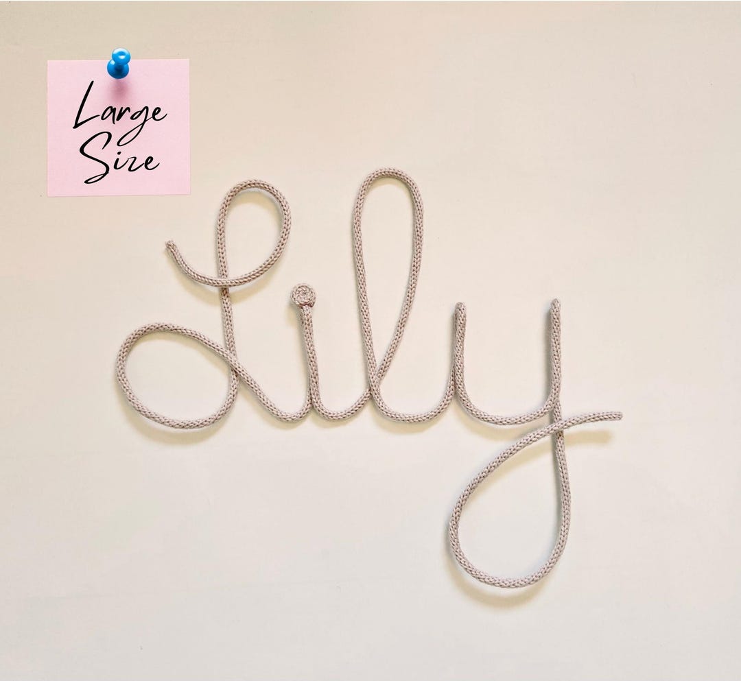 Large Knitted Wool and Wire Name Signs, Baby Nursery Decor, Kids ...