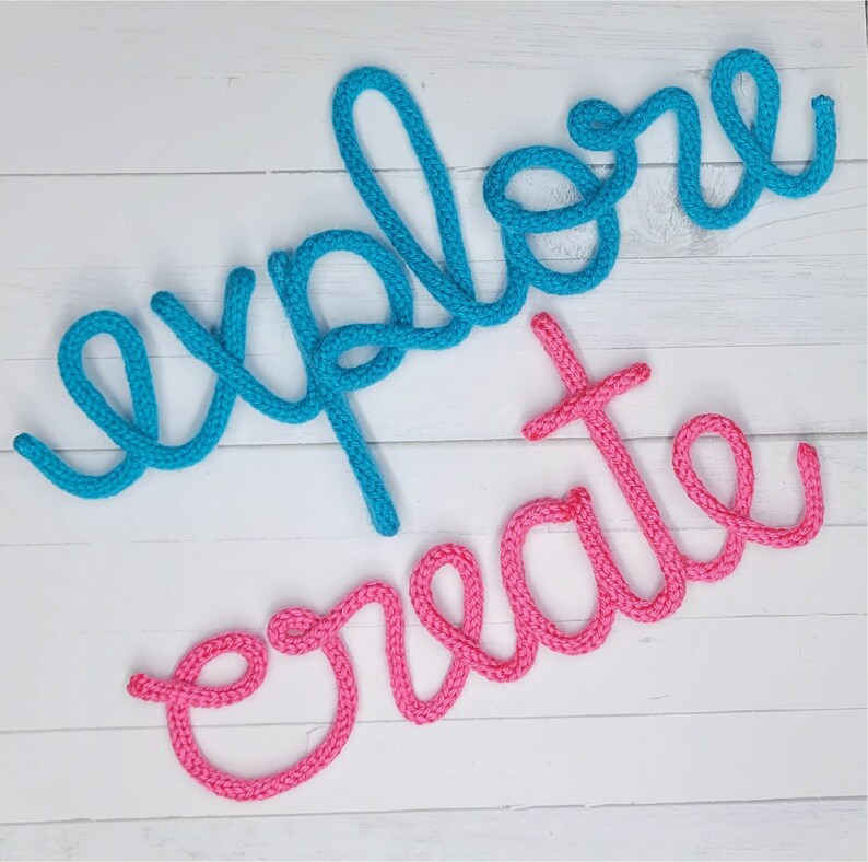 Knitted Wire Words Knitted Wire Names Custom Wool Wire Etsy