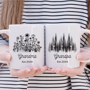 Pregnancy Announcement Grandparent Mugs, New Grandma Gift, New Grandpa Gift, Baby Announcement Gift For Grandparents, Grandma Mug