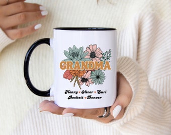 Personalized Grandma Mug With Grandkids Names, Custom Nana Mug, Mother's Day Gift, Gift For Grandma