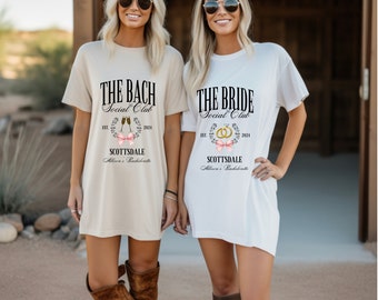 The Bach Social Club Bachelorette Party T Shirts, The Bride Social Club T Shirt, Personalized Bride Shirt, Personalized Bridesmaid Shirt