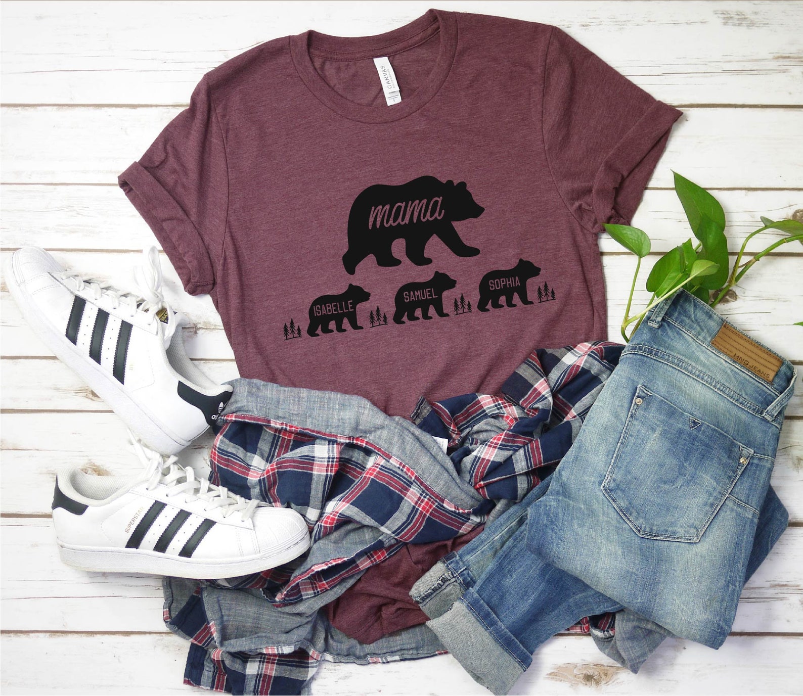 Mama Bear T Shirt Personalized Tee Shirt With Kids Names for - Etsy Canada