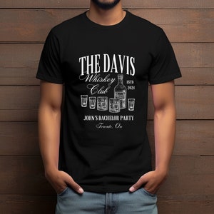 Custom Bachelor Party T Shirts, Whiskey Club Bachelor Party Shirts, Groom Shirt, Groomsman Shirt, Best Man Shirt