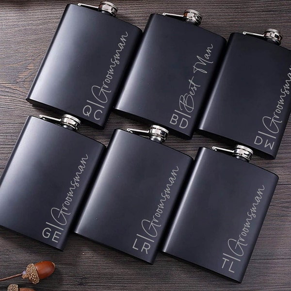 Personalized Tuxedo Flask | Groomsman Gift Set