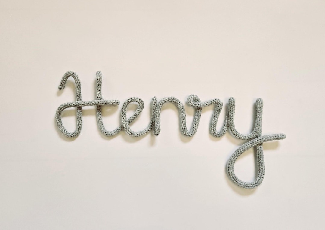 Knitted Wool and Wire Name Sign, Baby Nursery Decor, Personalized Kids ...