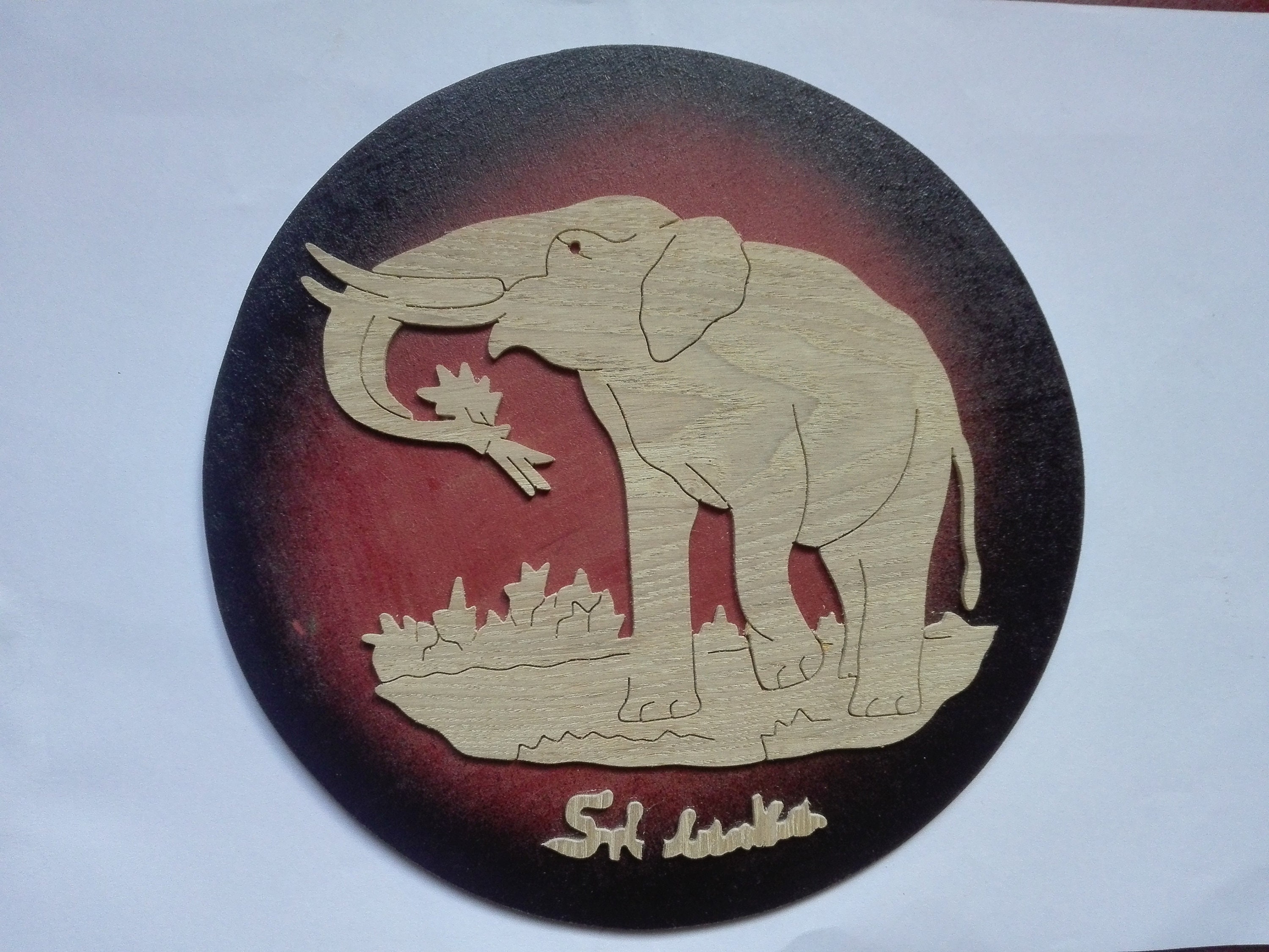 Sri Lanka Elephant Wood Wall Art Place Gifttravel Etsy