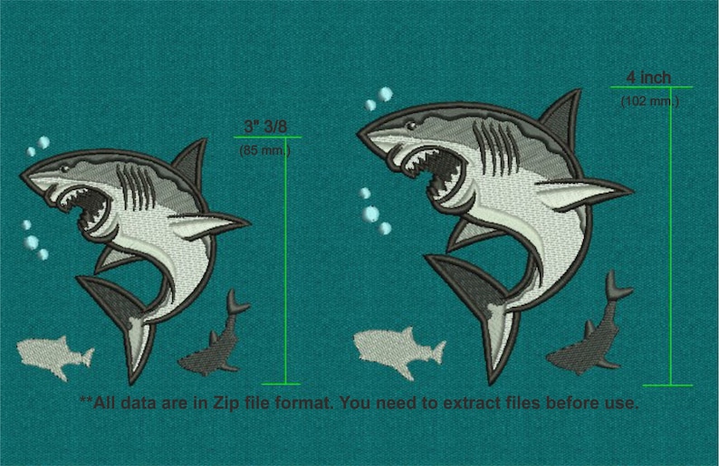 Shark Back Embroidery Pattern Embroidery Casual Wear Instant Download Embroidery Design Left chest