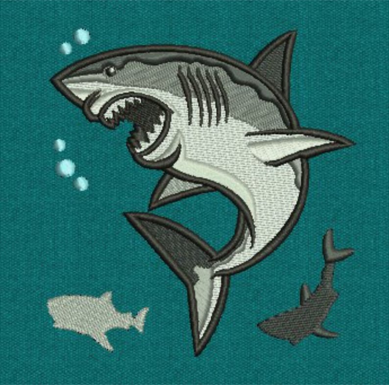 Shark Back Embroidery Pattern Embroidery Casual Wear Instant Download Embroidery Design Left chest