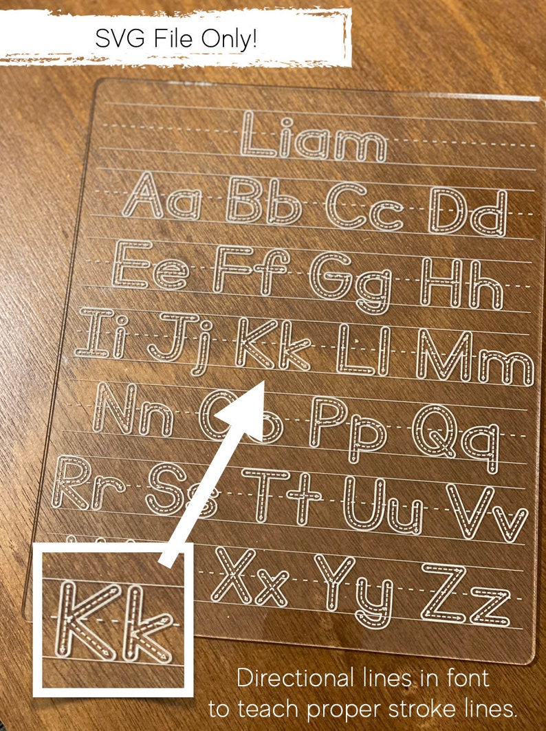 Alphabet Tracing Board SVG File ONLY Etsy