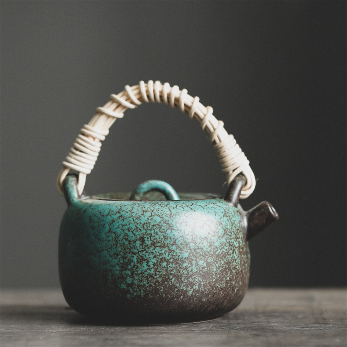 Handmade rattan handle pot with side handle retro teapot Etsy